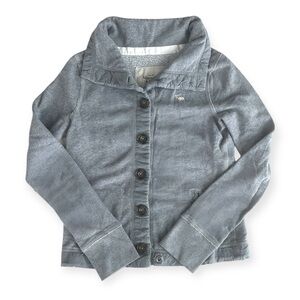 Abercrombie & Fitch Vintage Gray Button Down Cowl Neck Sweater